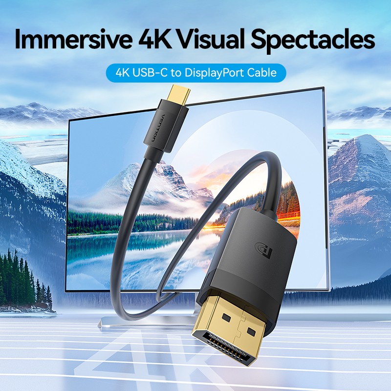 Vention Converter USB-C to DisplayPort Cable - CRJBF - USB-C to DisplayPort Cable 4K60Hz 1.0m