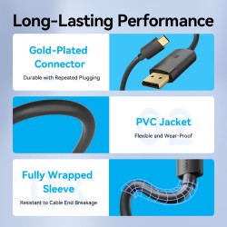 Vention Converter USB-C to DisplayPort Cable - CRJBF - USB-C to DisplayPort Cable 4K60Hz 1.0m
