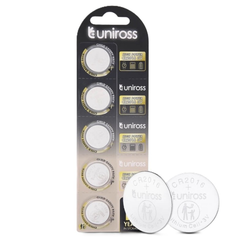 Uniross Lithium-Button Cell - CR2016HP - High Power (5pack) — Buy in Cyprus with Fast Delivery