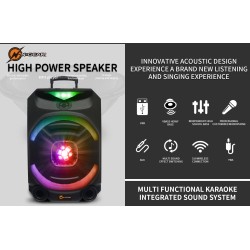 N-Gear - FLASH1550 - 15'' Portable Karaoke Disco Speaker with Wireless Mic BT USB & LED Effects