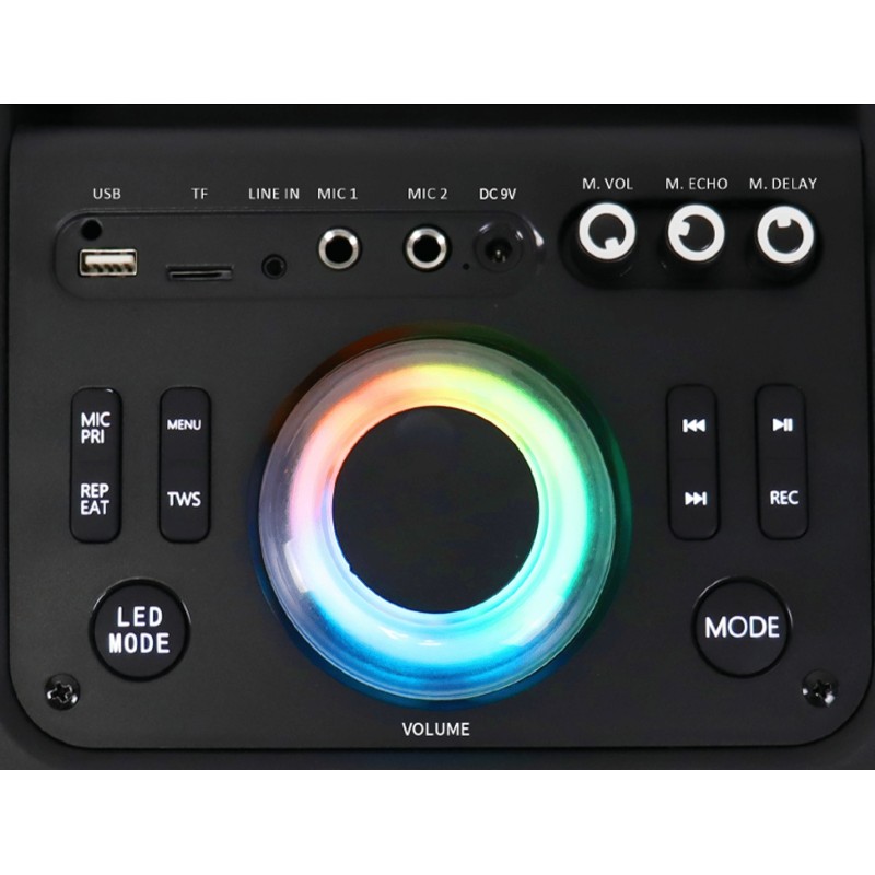N-Gear - FLASH1550 - 15'' Portable Karaoke Disco Speaker with Wireless Mic BT USB & LED Effects