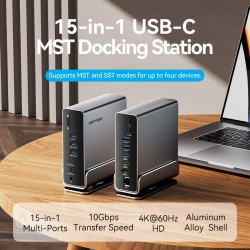 Vention HUB USB-C 8xUSB 2xHDMI DP MST RJ45 SD 3.5mm PD - TPUH0 -  — Buy in Cyprus with Fast Delivery