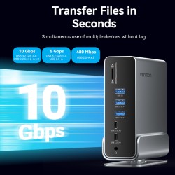 Vention HUB USB-C 8xUSB 2xHDMI DP MST RJ45 SD 3.5mm PD - TPUH0 -  — Buy in Cyprus with Fast Delivery