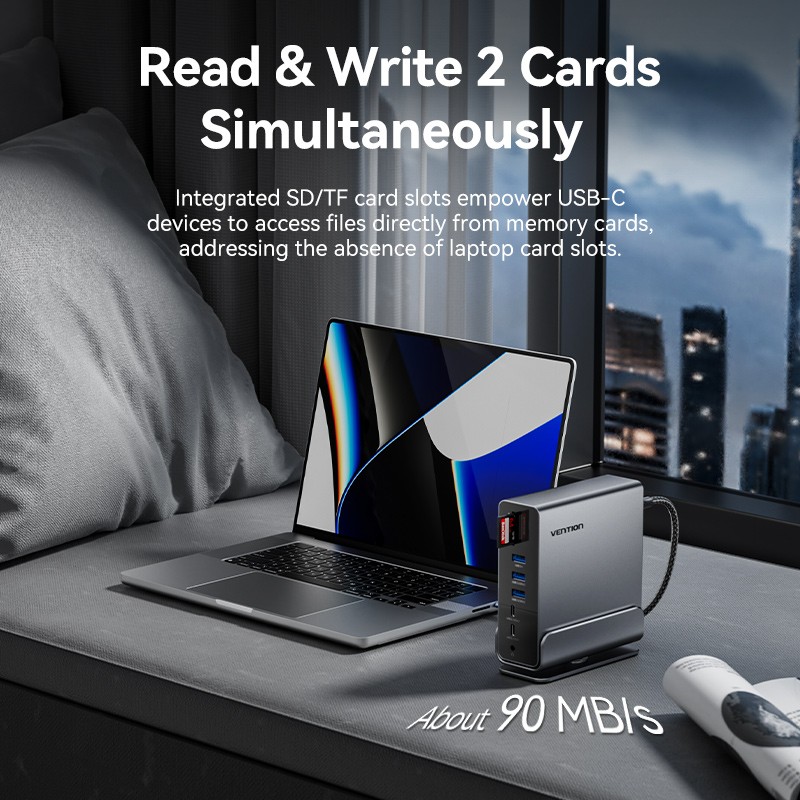 Vention HUB USB-C 8xUSB 2xHDMI DP MST RJ45 SD 3.5mm PD - TPUH0 -  — Buy in Cyprus with Fast Delivery