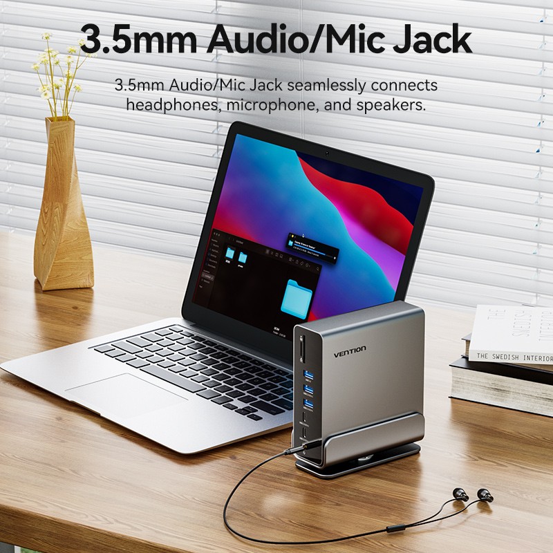 Vention HUB USB-C 8xUSB 2xHDMI DP MST RJ45 SD 3.5mm PD - TPUH0 -  — Buy in Cyprus with Fast Delivery