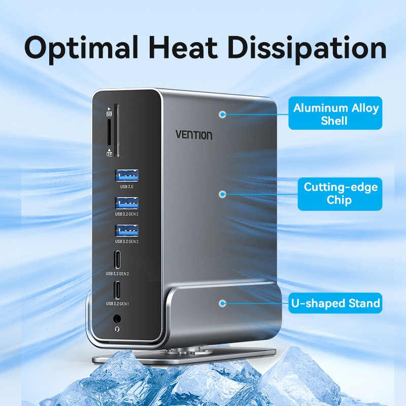 Vention HUB USB-C 8xUSB 2xHDMI DP MST RJ45 SD 3.5mm PD - TPUH0 -  — Buy in Cyprus with Fast Delivery