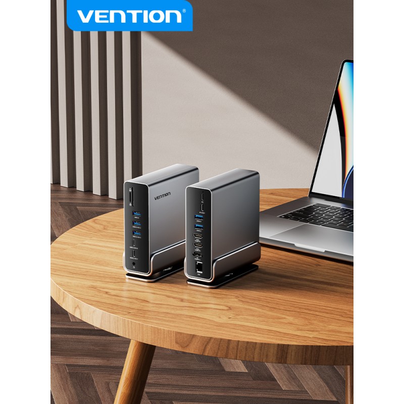 Vention HUB USB-C 8xUSB 2xHDMI DP MST RJ45 SD 3.5mm PD - TPUH0 -  — Buy in Cyprus with Fast Delivery