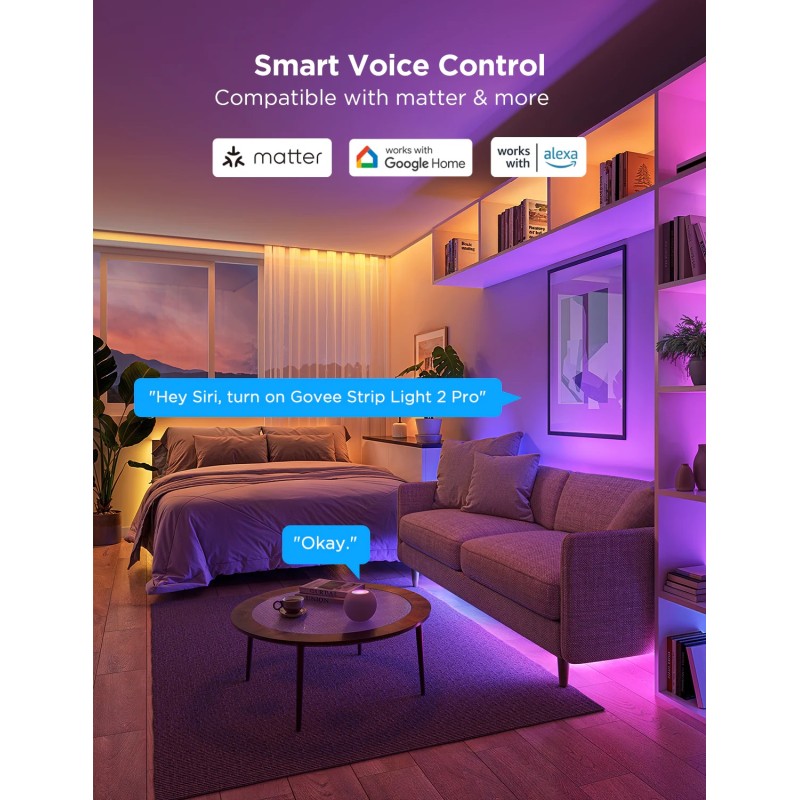 Govee LED Light Strip RGBICWW Smart WiFi & BT with Protective Coating 5m (Matter) - H61F5 - RGBICWW, 5m, Matter