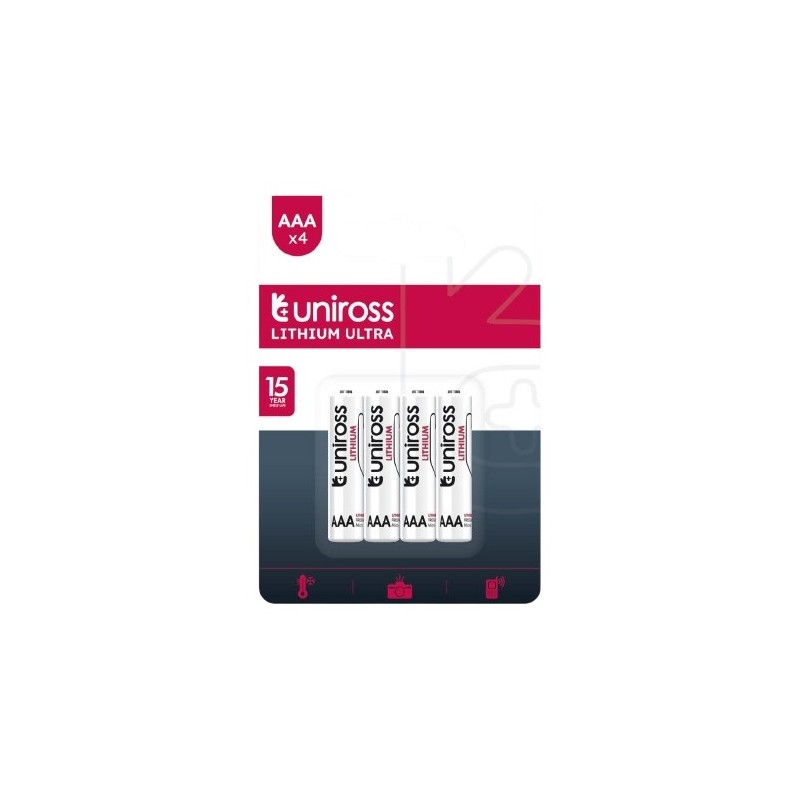 Uniross Lithium AAA Ultra Batteries - 1250mAh (4pack) — Buy in Cyprus with Fast Delivery