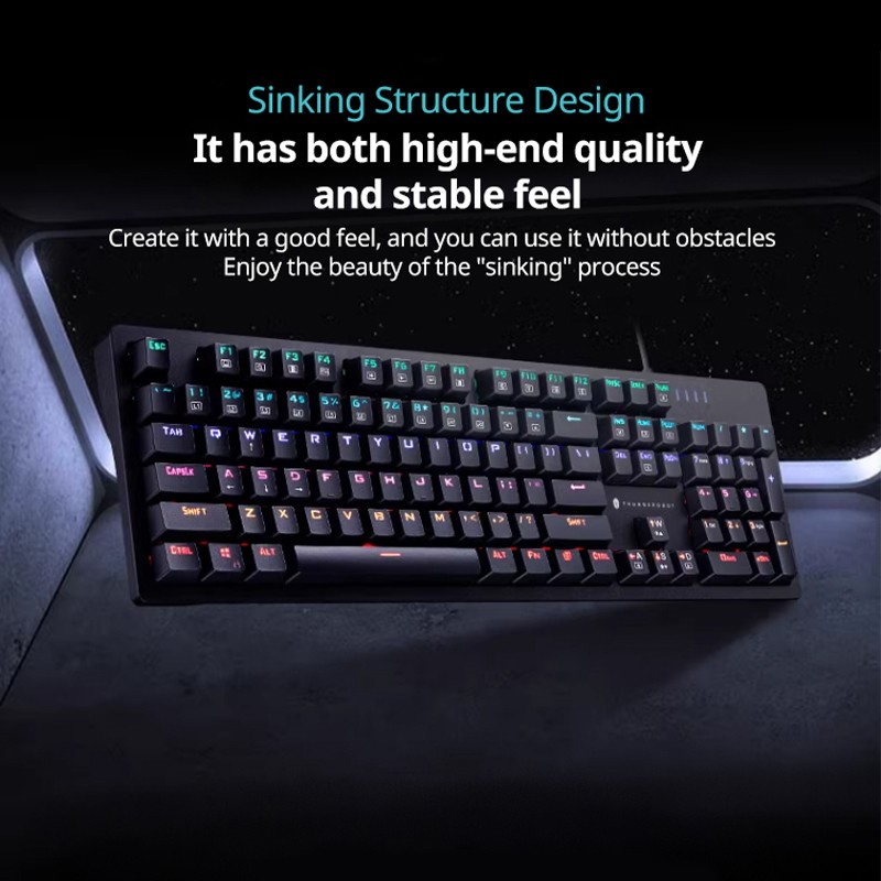 Thunderobot Wired Mechanical Keyboard - K104 - Blue switch Black — Buy in Cyprus with Fast Delivery