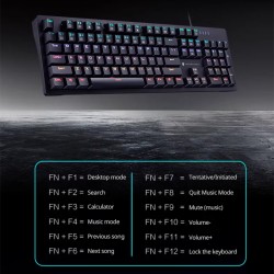 Thunderobot Wired Mechanical Keyboard - K104 - Blue switch Black — Buy in Cyprus with Fast Delivery