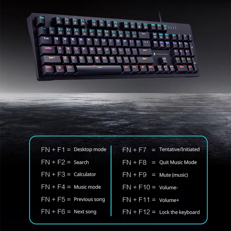 Thunderobot Wired Mechanical Keyboard - K104 - Blue switch Black — Buy in Cyprus with Fast Delivery