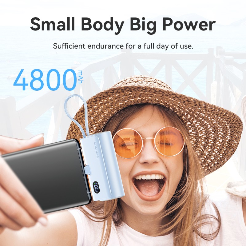 Vention Powerbank - FHQB0 - 4800mAh 22.5W Foldable USB-C Black — Buy in Cyprus with Fast Delivery