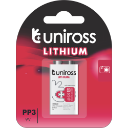 Uniross Lithium 9V Battery - MN1604 - PP3, 6AM6, 6LR61, 6LF22 — Buy in Cyprus with Fast Delivery