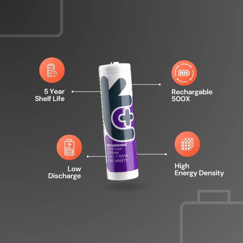 Uniross 18650 Lithium Battery - U1BT1822 - Rechargeable 18650 Lithium Battery 2200mAh — Buy in Cyprus with Fast Delivery