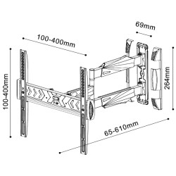 GBC Extra Long TV Wall Mount Two Arms 40x40 40kg 61cm - ELB-2642 - EXTRA — Buy in Cyprus with Fast Delivery