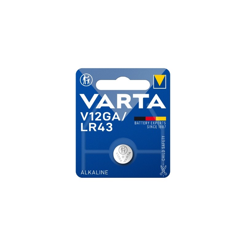 Varta Alkaline Button Battery - V12GA - (LR43) Battery 1pc — Buy in Cyprus with Fast Delivery
