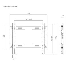 Brateck TV Mount - KL32-22F - 20x20 Fixed up to 45kg — Buy in Cyprus with Fast Delivery