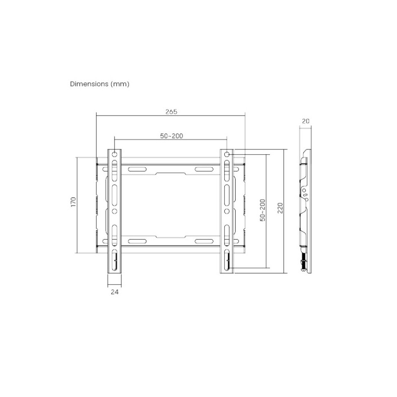Brateck TV Mount - KL32-22F - 20x20 Fixed up to 45kg — Buy in Cyprus with Fast Delivery