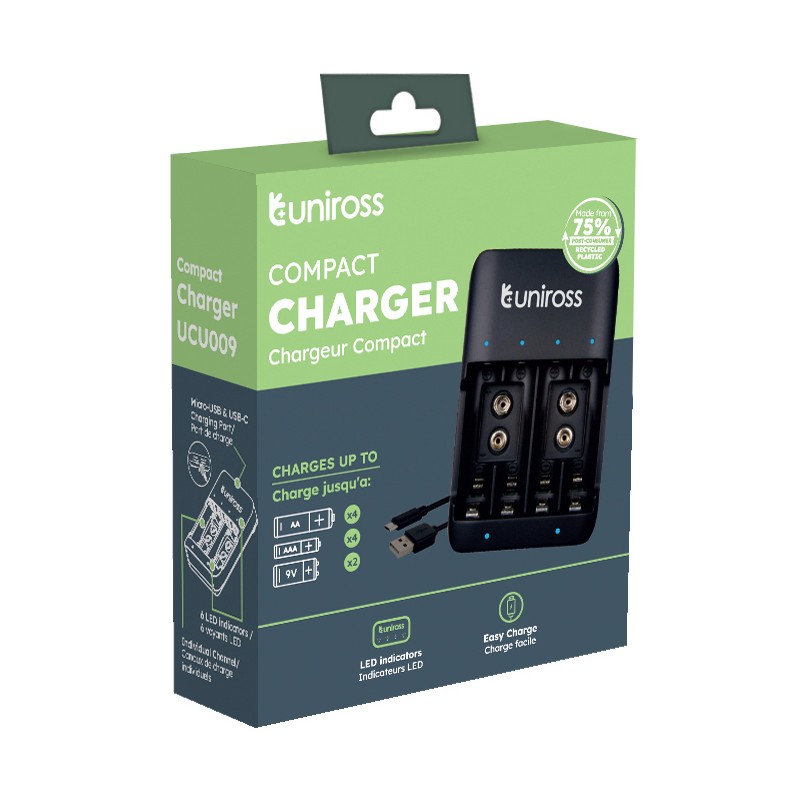 Uniross USB Charger - UCU009 - AA AAA 9V — Buy in Cyprus with Fast Delivery