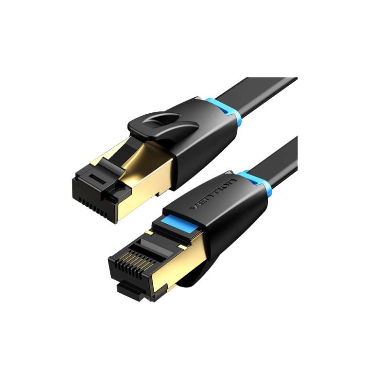 Vention Network Cable - IKCBJ - Cat8 SFTP Flat 5.0m Black — Buy in Cyprus with Fast Delivery