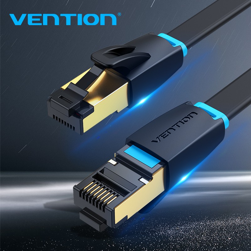 Vention Network Cable - IKCBI - CAT8 SFTP Flat 3.0m Black — Buy in Cyprus with Fast Delivery