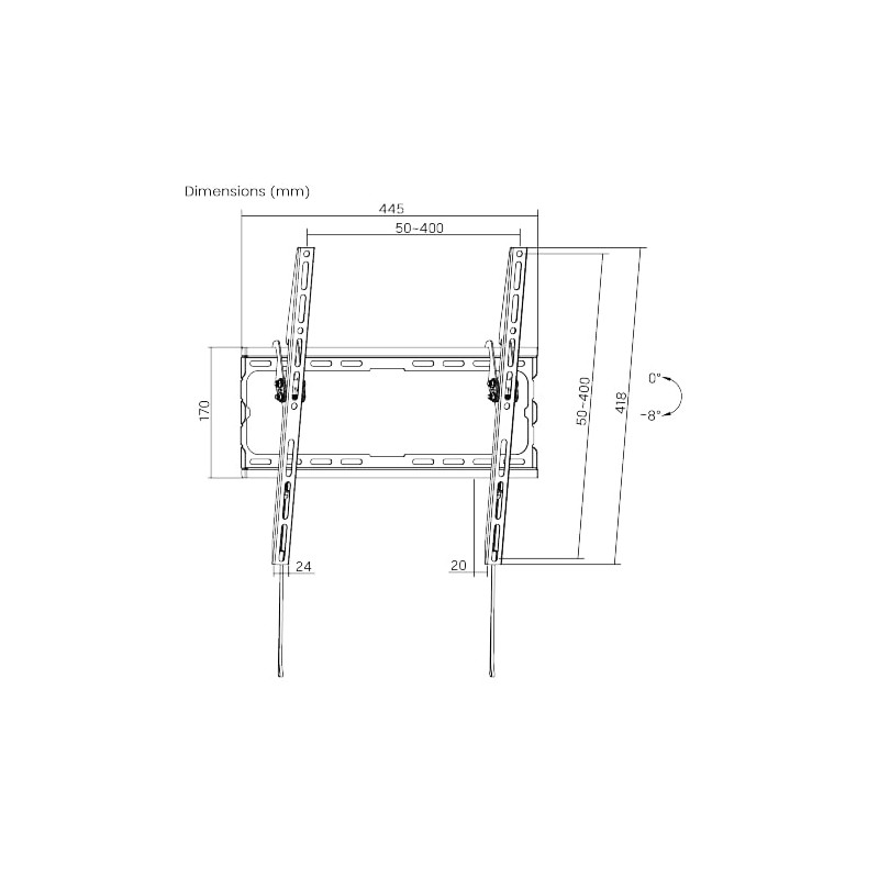 Brateck TV Mount - KL32-44T - 40x40 Tilt 45kg — Buy in Cyprus with Fast Delivery