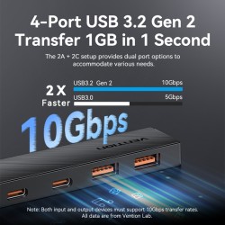Vention IT HUB - CHSBB - USB-A 2xA 2xC 3.2 Gen2 + USBC Power Port — Buy in Cyprus with Fast Delivery
