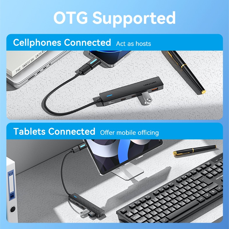 Vention IT HUB - CHSBB - USB-A 2xA 2xC 3.2 Gen2 + USBC Power Port — Buy in Cyprus with Fast Delivery