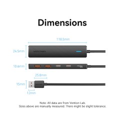 Vention IT HUB - CHSBB - USB-A 2xA 2xC 3.2 Gen2 + USBC Power Port — Buy in Cyprus with Fast Delivery