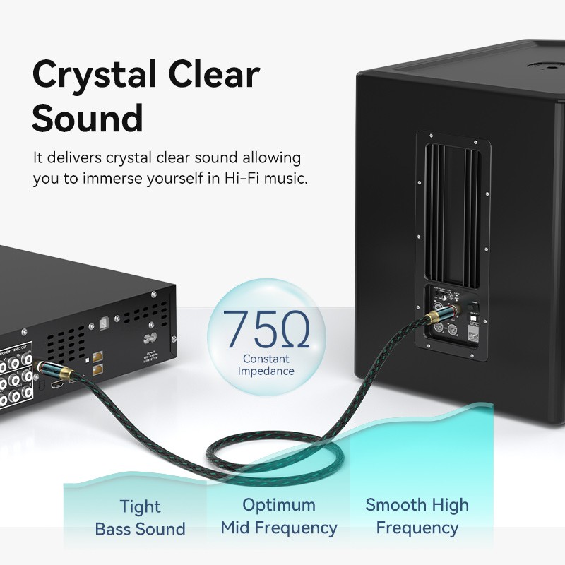 Vention AUDIO Digital Coaxial RCA Cable - BCTGJ - 5.0m — Buy in Cyprus with Fast Delivery