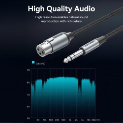 Vention Audio Cable - BKGHF - 6.3mm to XLR M-F Cable Braided-Metal 1.0m — Buy in Cyprus with Fast Delivery