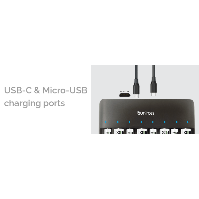 Uniross 8 Bay Rapid USB Charger - UCU006 - AA AAA — Buy in Cyprus with Fast Delivery