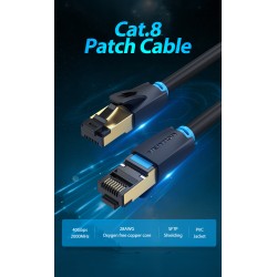 Vention Network Cable - IKABJ - CAT8 SFTP 5.0m Black — Buy in Cyprus with Fast Delivery