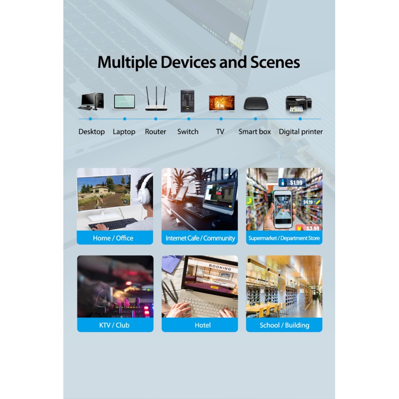 Vention Network Cable - IKABJ - CAT8 SFTP 5.0m Black — Buy in Cyprus with Fast Delivery