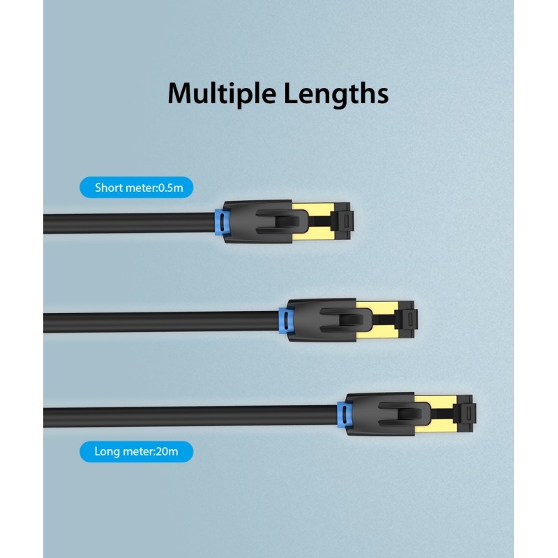 Vention Network Cable - IKABJ - CAT8 SFTP 5.0m Black — Buy in Cyprus with Fast Delivery