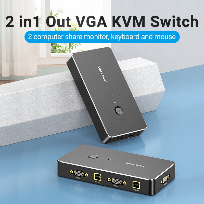 Vention KVM VGA Switch - DBEB0 - 2-Port 4K — Buy in Cyprus with Fast Delivery