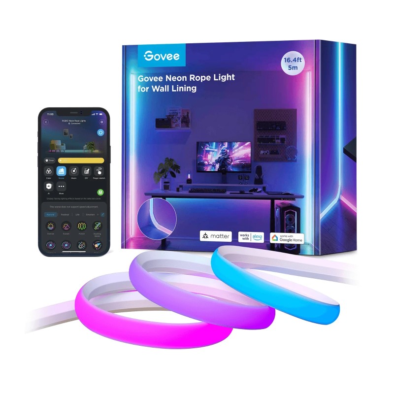 Govee Gaming Wall Neon Rope Light 5m (Wall Lining) - H6641 - 5m (Wall Lining) — Buy in Cyprus with Fast Delivery