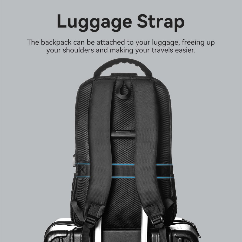 Vention Backpack - KRKB0 - 15.6'' Water-Repellent USB Charge & Lock Black — Buy in Cyprus with Fast Delivery