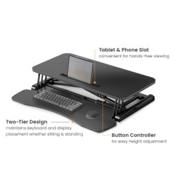 Brateck Desk Converter - DWS15-01E - Sit Stand Electric 16-48cm — Buy in Cyprus with Fast Delivery