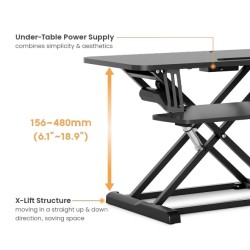 Brateck Desk Converter - DWS15-01E - Sit Stand Electric 16-48cm — Buy in Cyprus with Fast Delivery