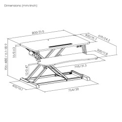 Brateck Desk Converter - DWS15-01E - Sit Stand Electric 16-48cm — Buy in Cyprus with Fast Delivery