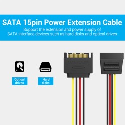 Vention IT Cable SATA 15P Power Extension - KDABY - 0.3m — Buy in Cyprus with Fast Delivery