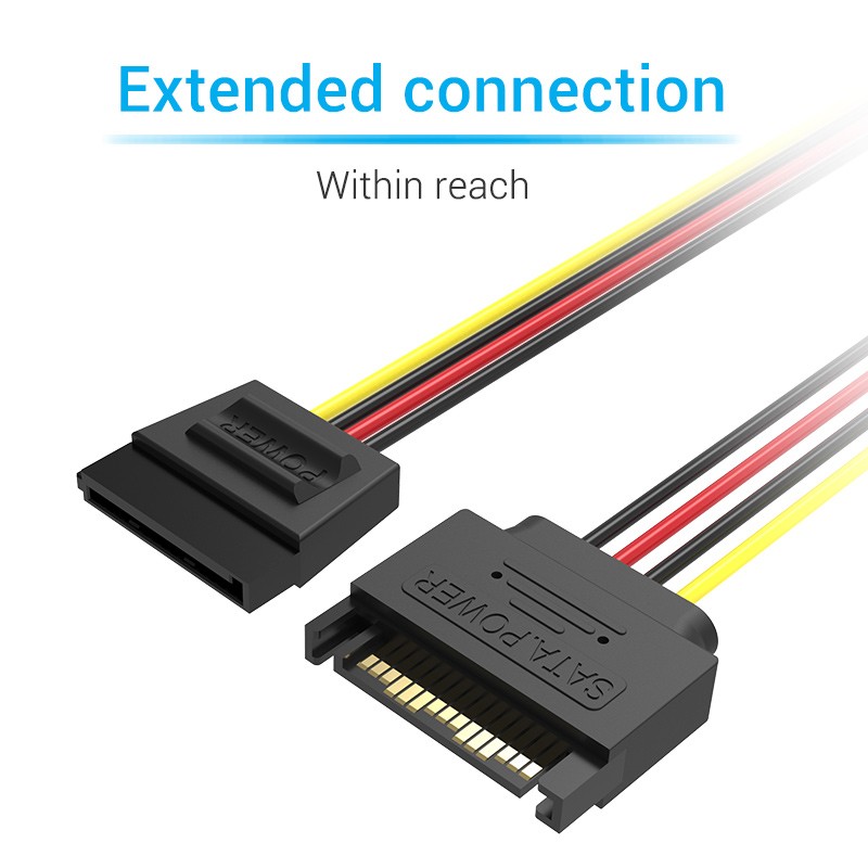 Vention IT Cable SATA 15P Power Extension - KDABY - 0.3m — Buy in Cyprus with Fast Delivery