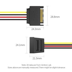 Vention IT Cable SATA 15P Power Extension - KDABY - 0.3m — Buy in Cyprus with Fast Delivery