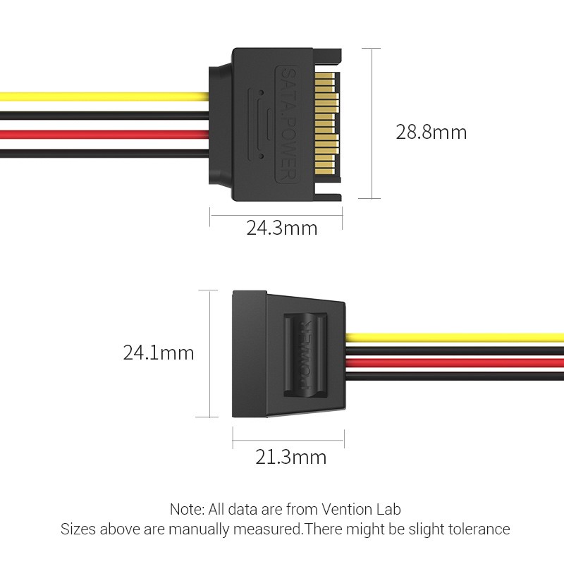 Vention IT Cable SATA 15P Power Extension - KDABY - 0.3m — Buy in Cyprus with Fast Delivery