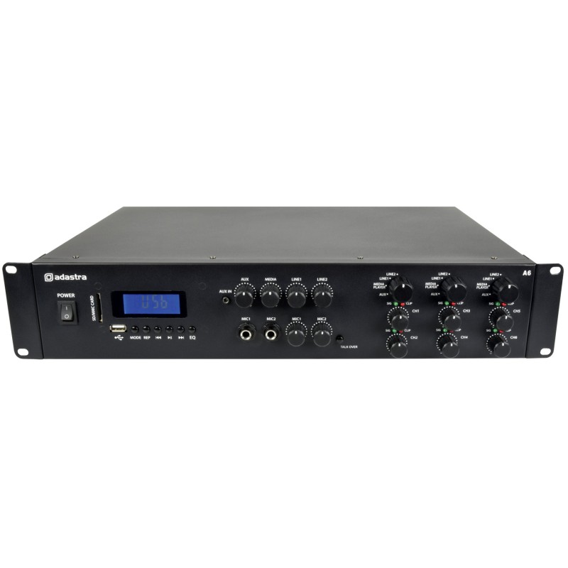 Adastra A6 - 953.406UK - 3 x Independent Stereo Zones Amplifier 6x200W USB BT FM — Buy in Cyprus with Fast Delivery
