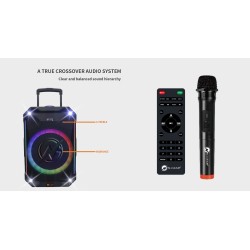 N-Gear Portable Karaoke Speaker - FLASH1540 - 15'' Portable Karaoke Speaker with 1x Wireless Mic LED Lights USB & BT