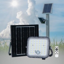 GBC ON LED Dimmable Solar Floodlight - with Panel, Remote Control & PIR - 1400 Lumens — Buy in Cyprus with Fast Delivery