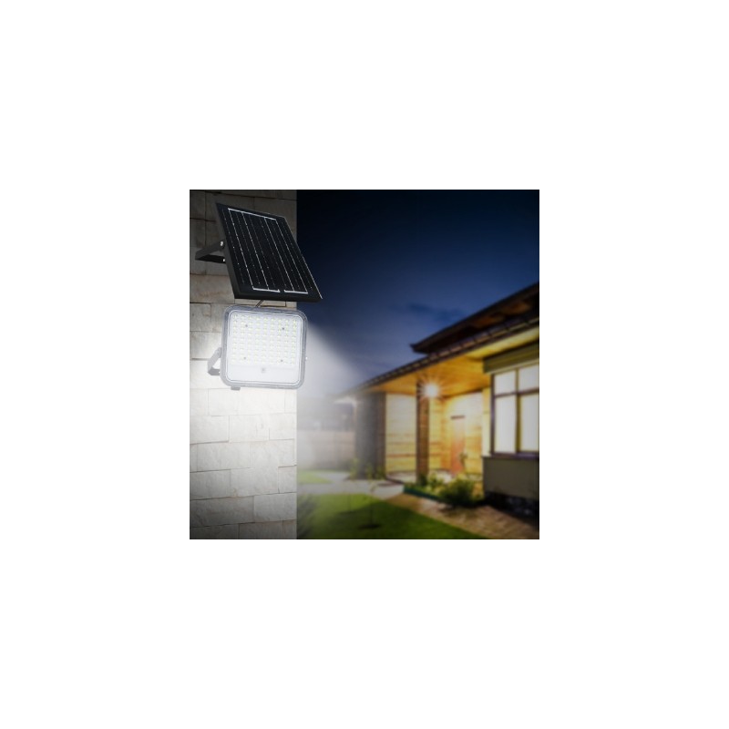 GBC ON LED Dimmable Solar Floodlight - with Panel, Remote Control & PIR - 1400 Lumens — Buy in Cyprus with Fast Delivery